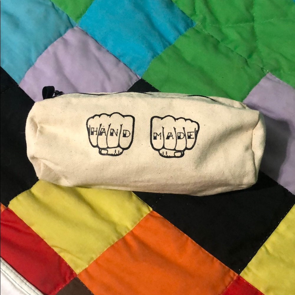 NWOT “Hand Made” knuckle tattoo pencil pouch